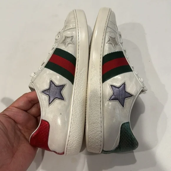 Authentic Gucci sneakers with stars design